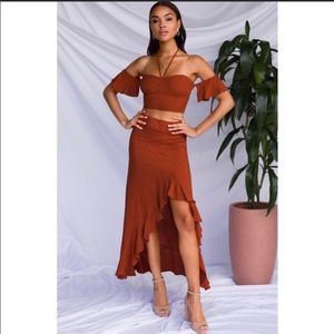 NWT 2-Piece Skirt Set Rust color Sz Medium